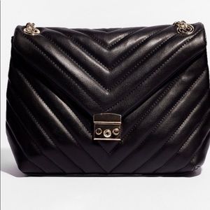 Quilted Faux Leather Shoulder Bag